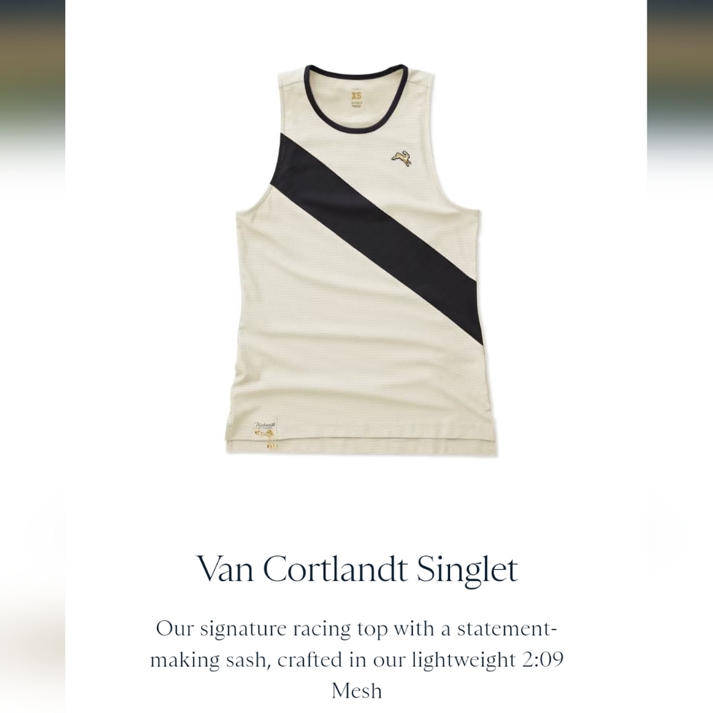 Tracksmith running Van Cortlandt Singlet size small